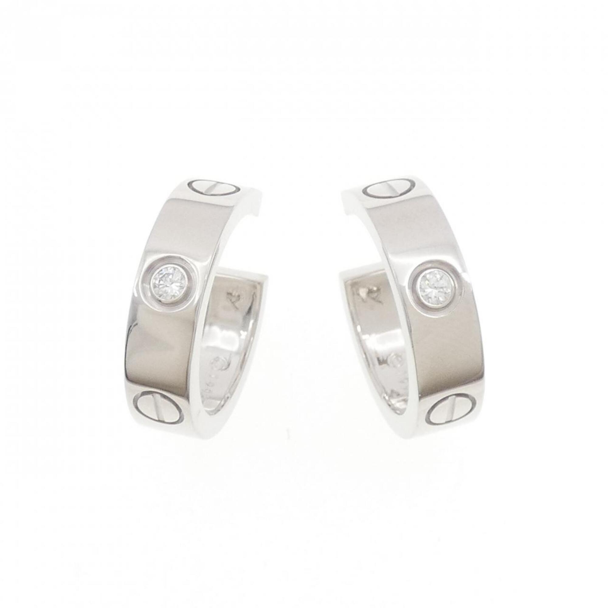 Cartier Love Earrings Half Diamond