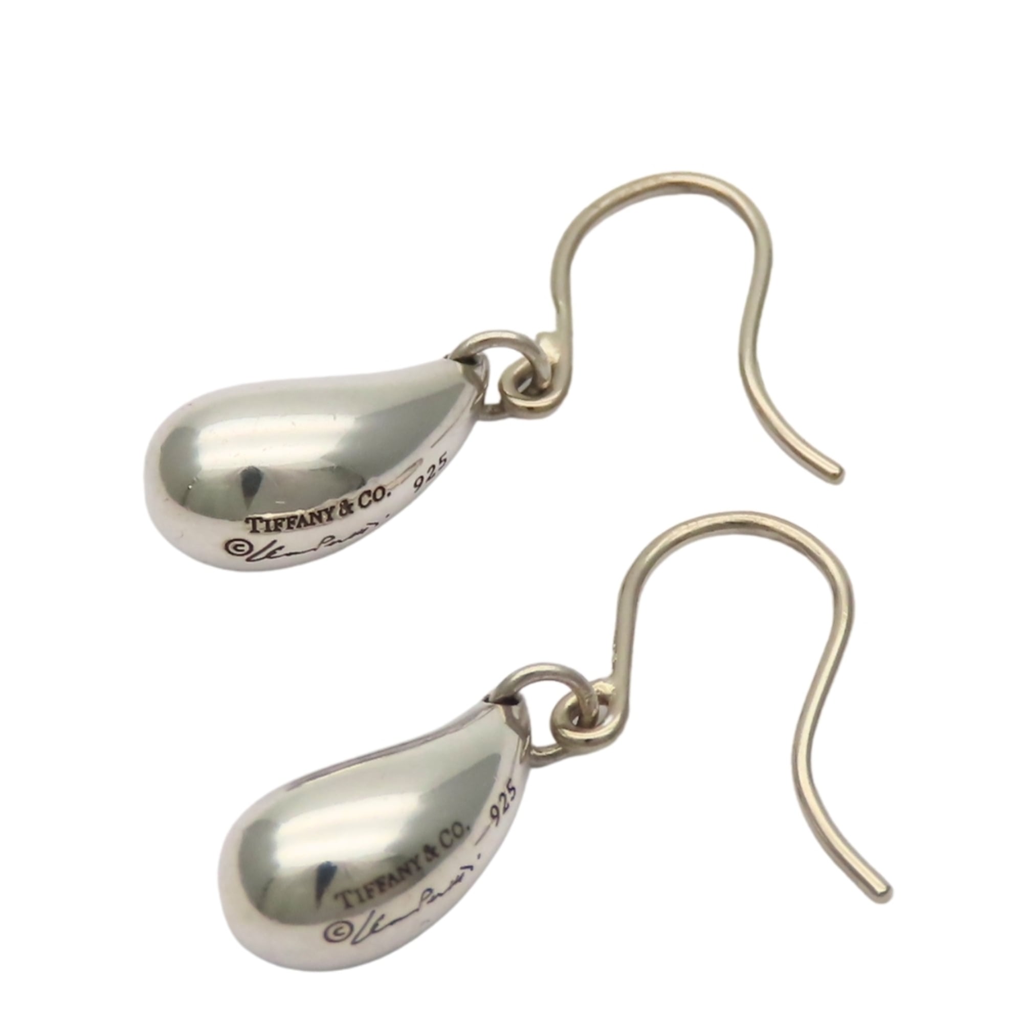 Tiffany & Co. Teardrop Earrings, SV925, Elsa Peretti, Women's.