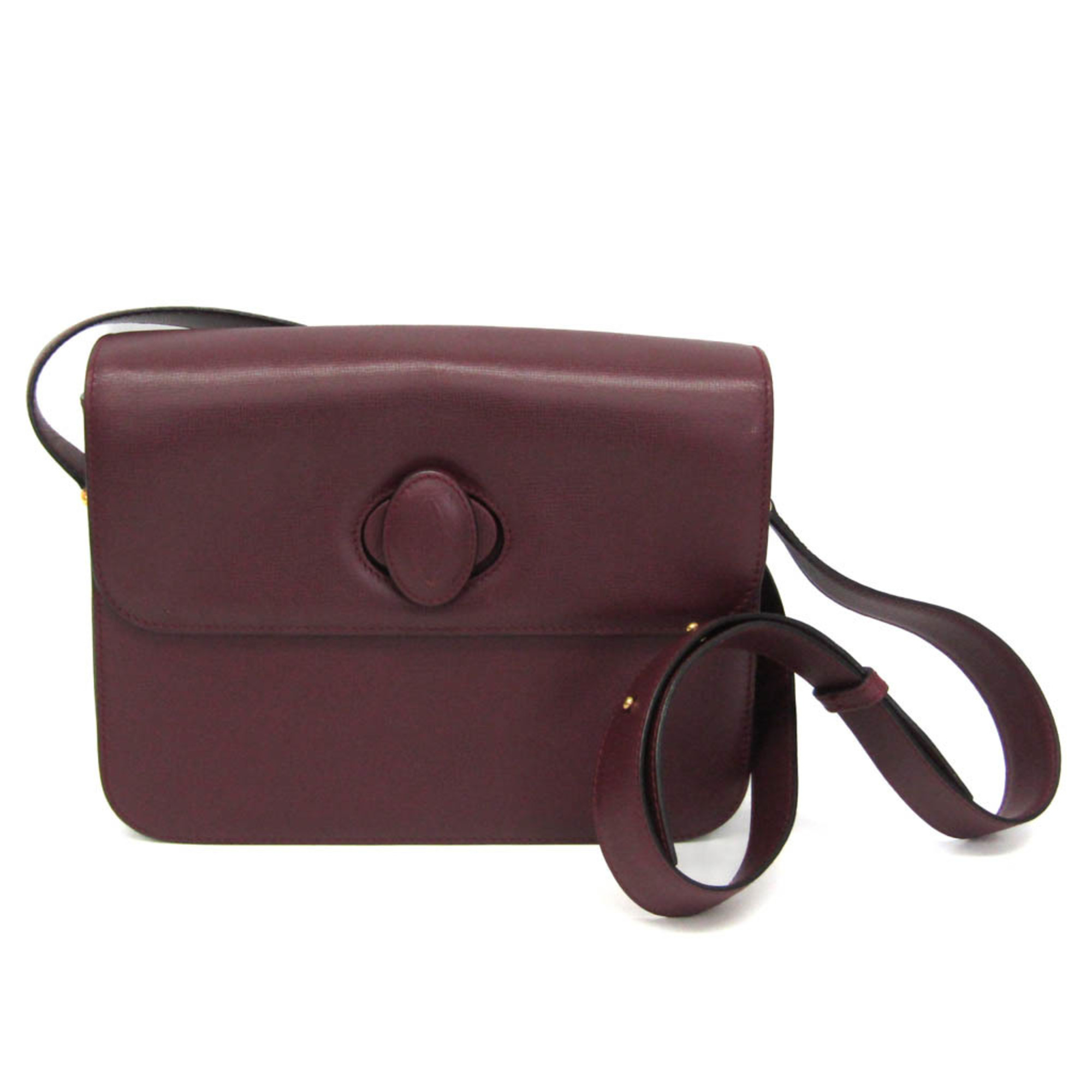 Cartier Must Turnlock Women's Leather Shoulder Bag Bordeaux