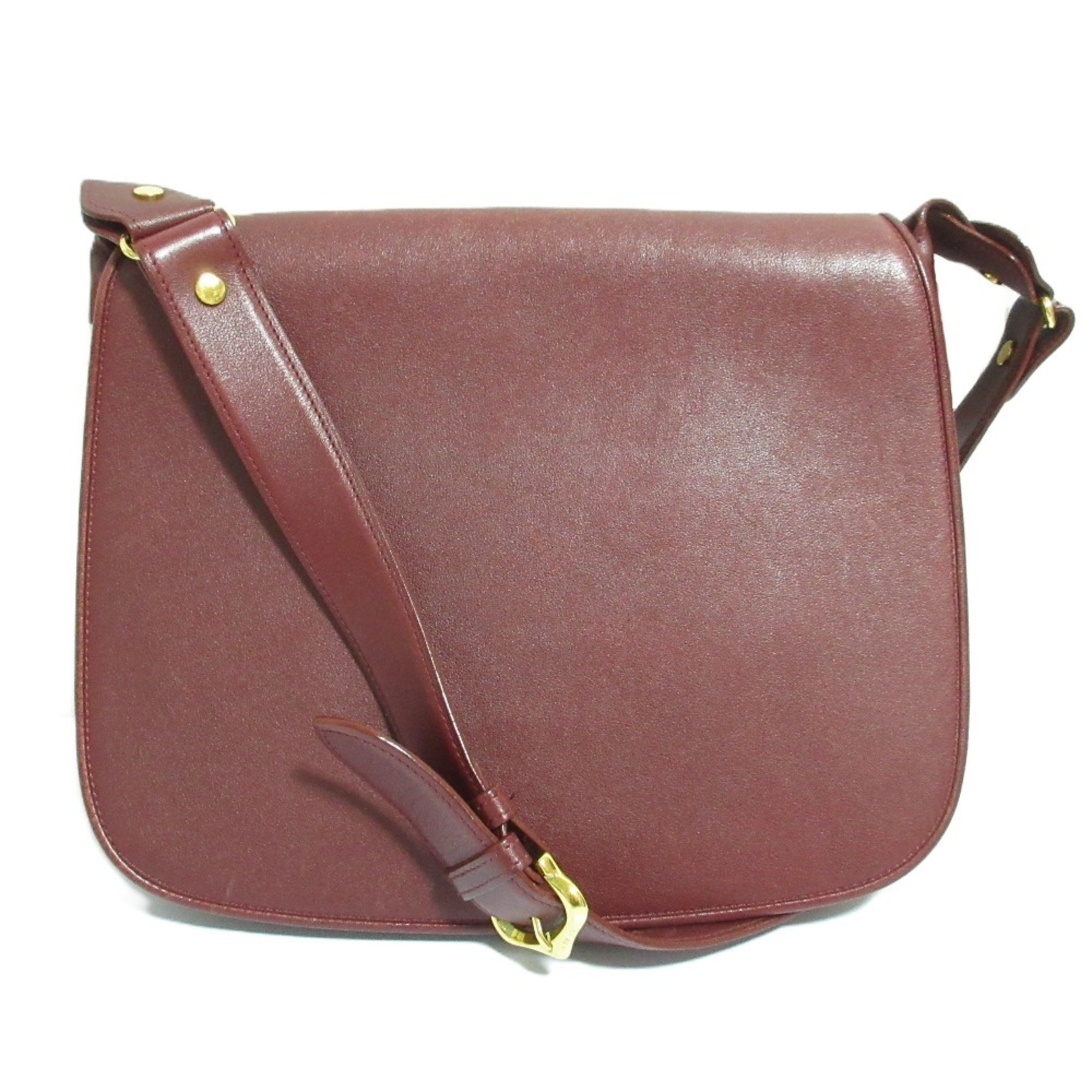 Cartier Must Line Leather Shoulder Bag, Bordeaux, Women's