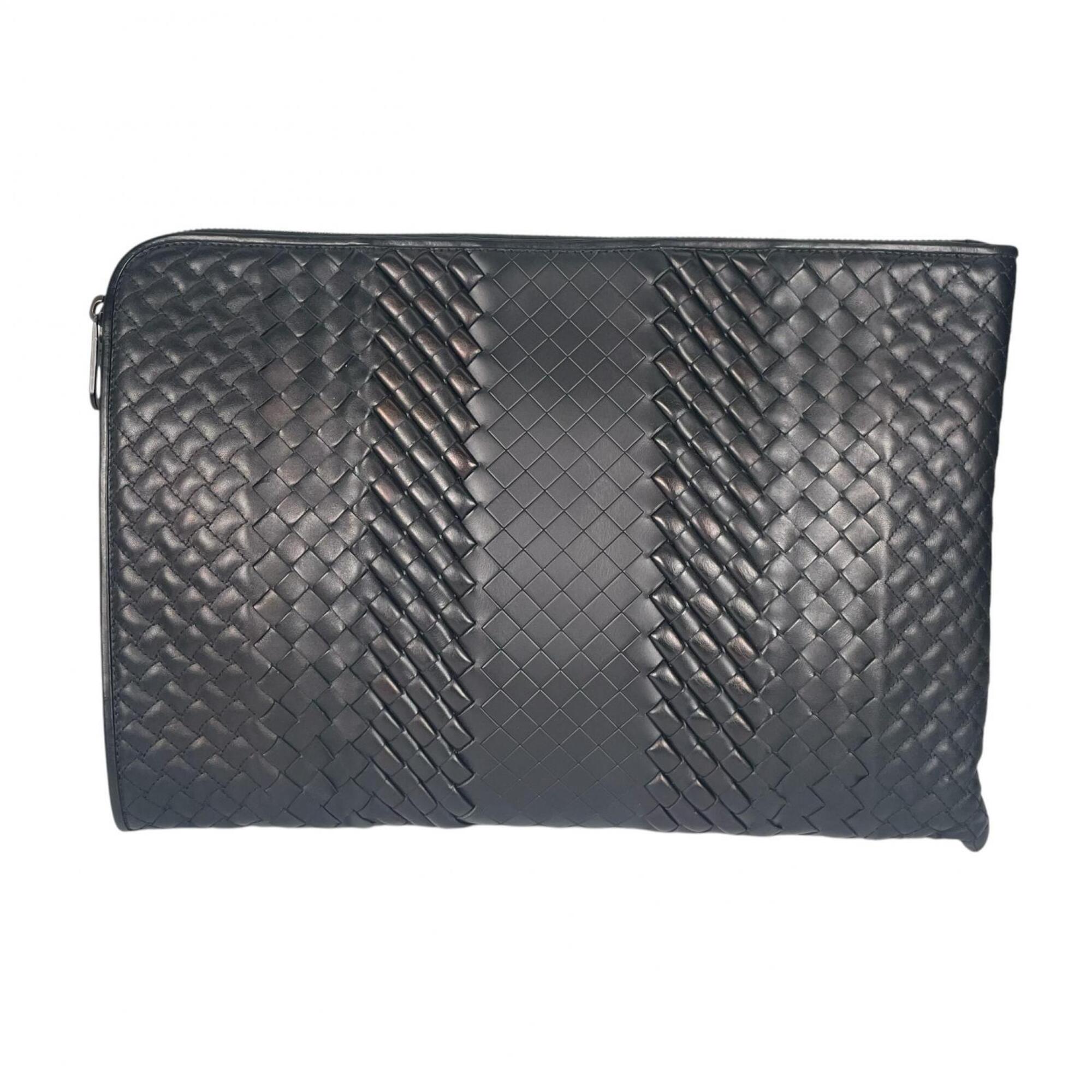 BOTTEGA VENETA Intrecciato Inhematore Clutch Bag, Leather, Black, Men's