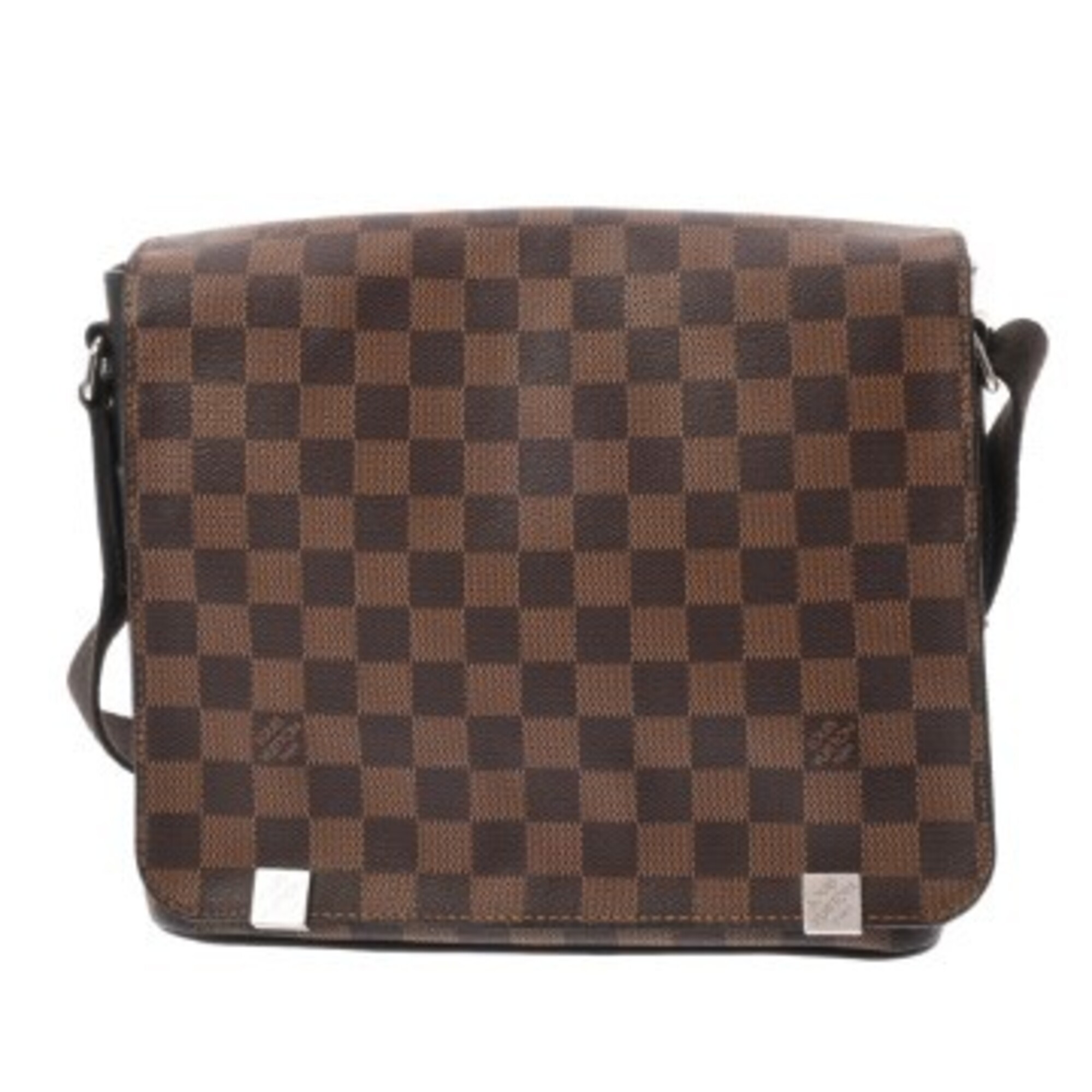 LOUIS VUITTON Louis Vuitton Damier District PM NM Brown N41031 Men's Canvas Shoulder Bag AB Rank Used Ginzo