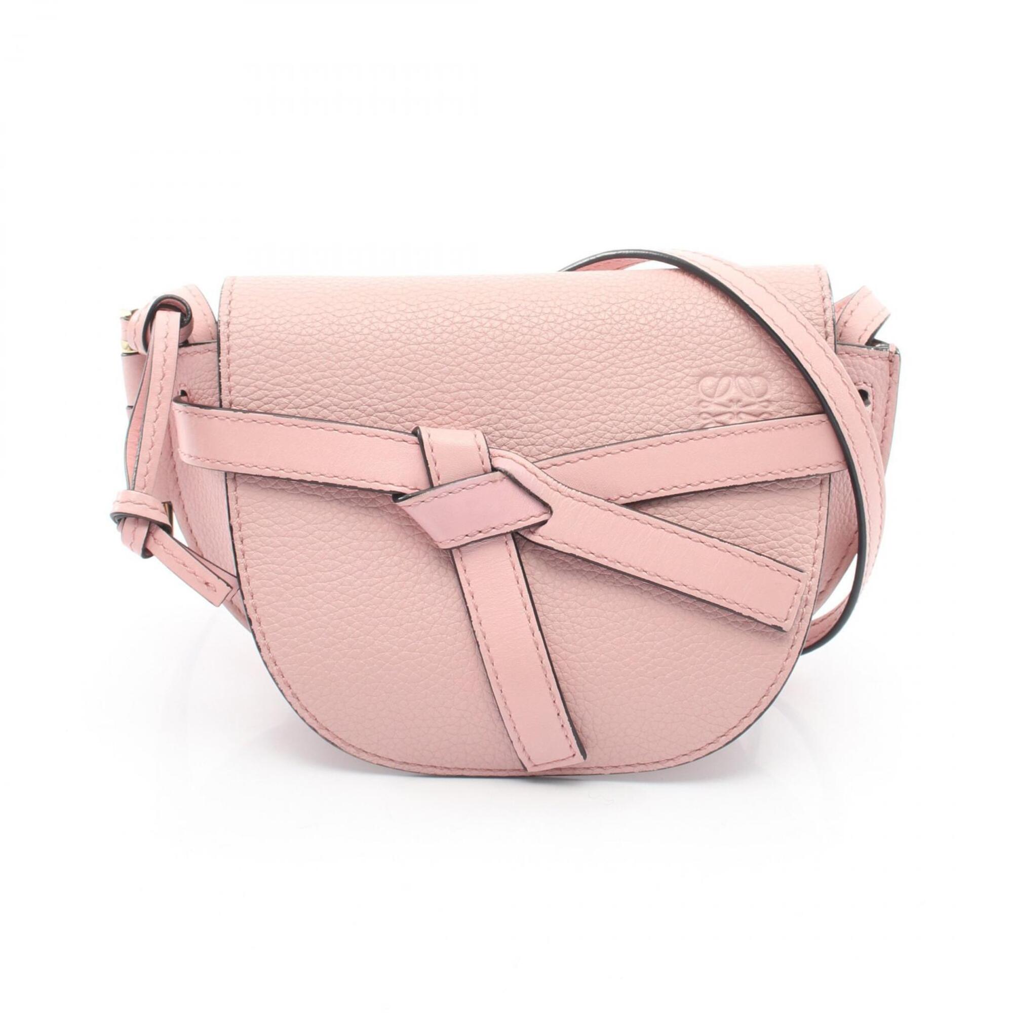 Loewe Gate Bag Mini Shoulder Handbag Leather Women's Pink 321.12.U62