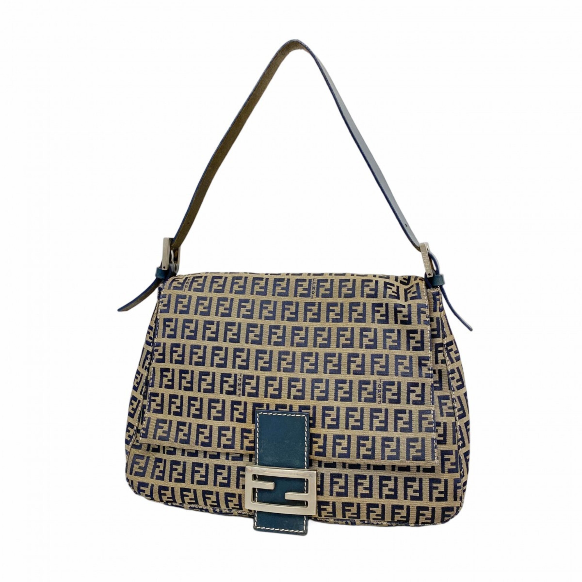 Fendi Zucchino Mamma Bucket Nylon Canvas Handbag, Navy, Women's