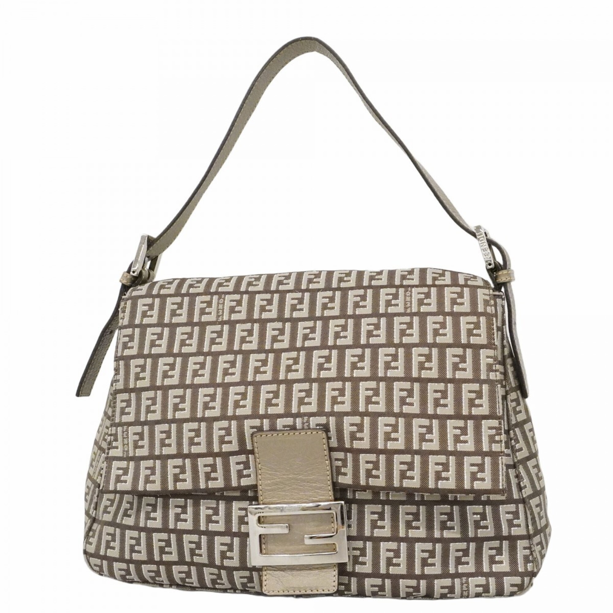 Fendi Zucchino Mamma Bucket Handbag, Nylon Canvas, Brown/Gray, Women's