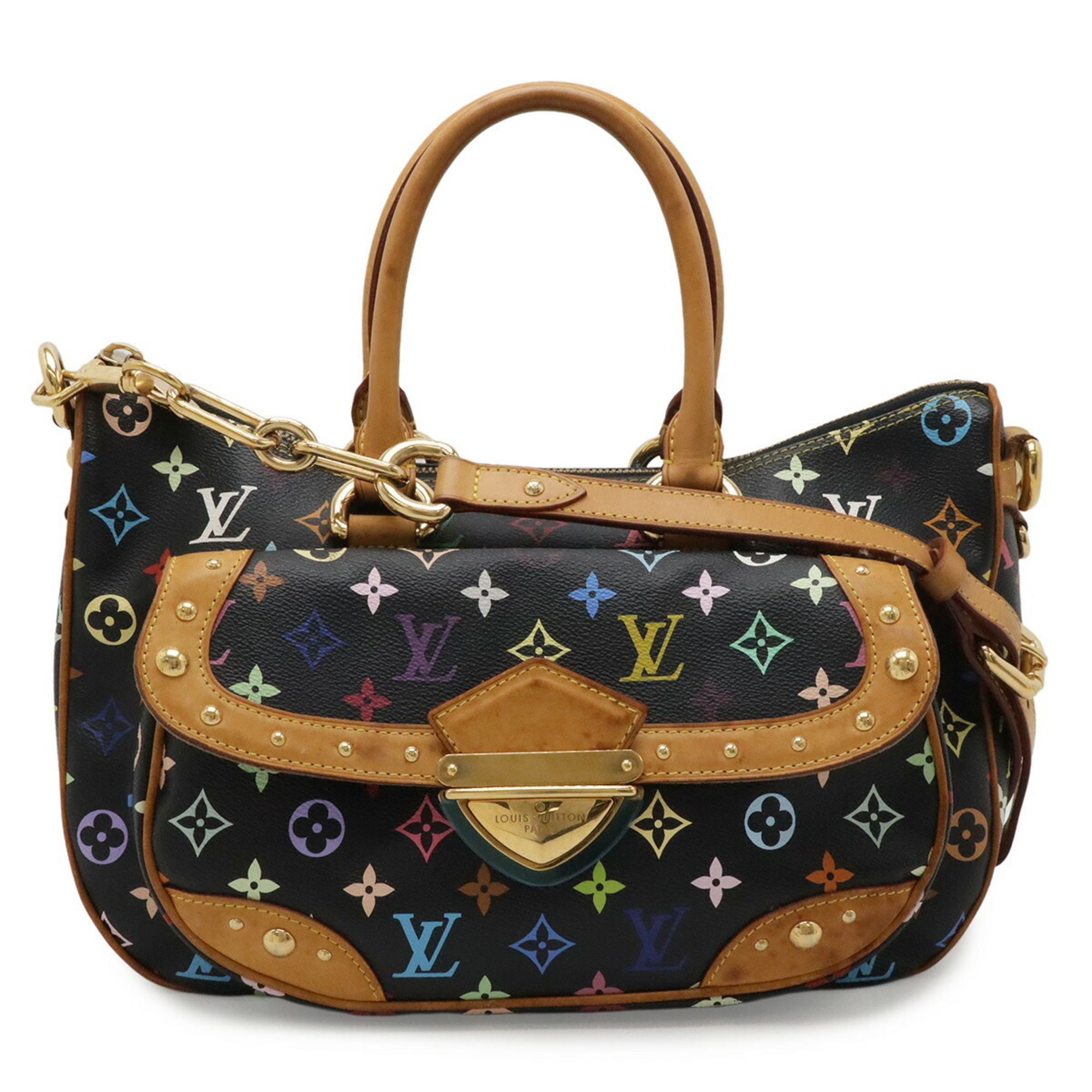 LOUIS VUITTON Louis Vuitton Monogram Multicolor Rita Handbag Shoulder Bag Chain Noir Black M40126
