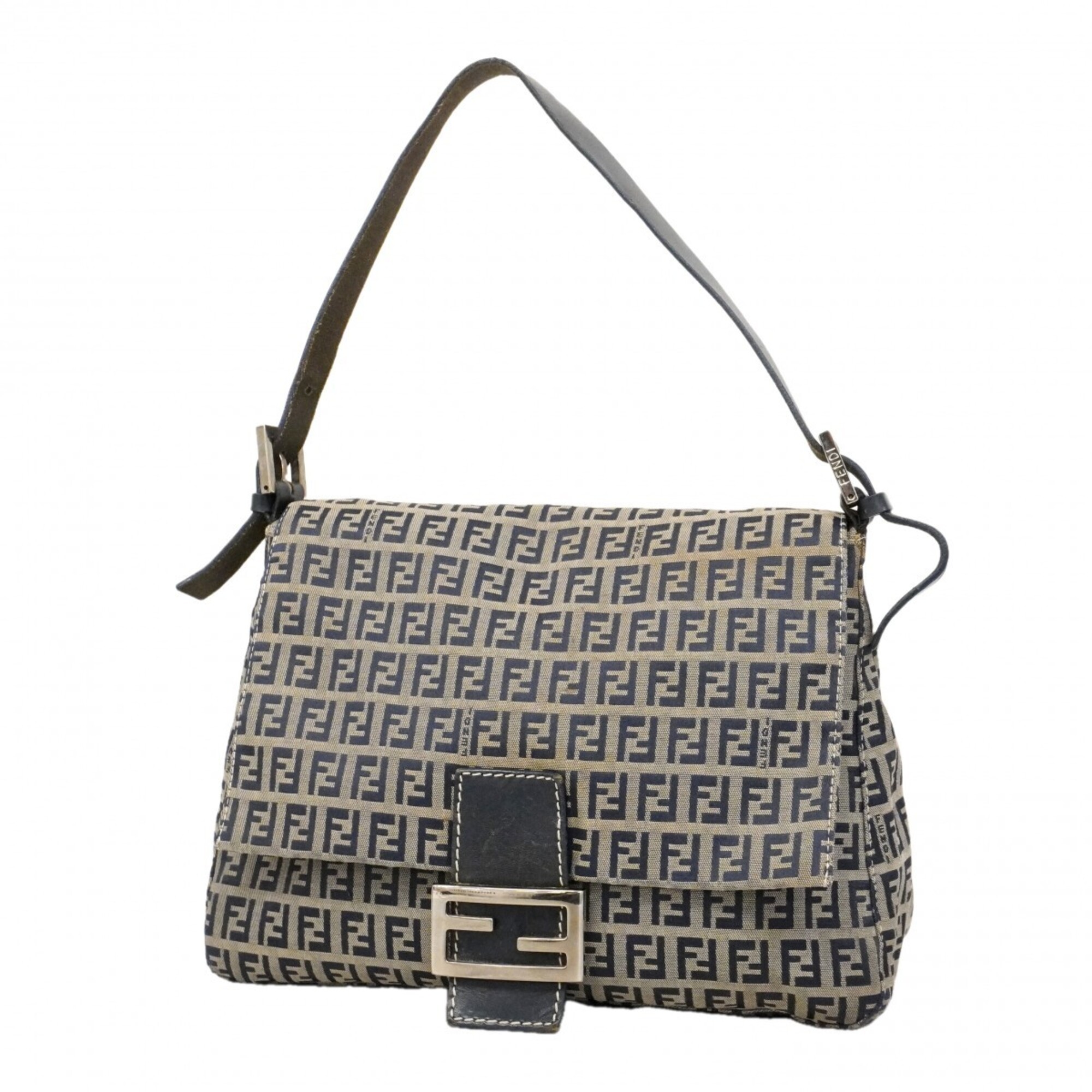 Fendi Zucchino Nylon Canvas Handbag, Navy, Women's