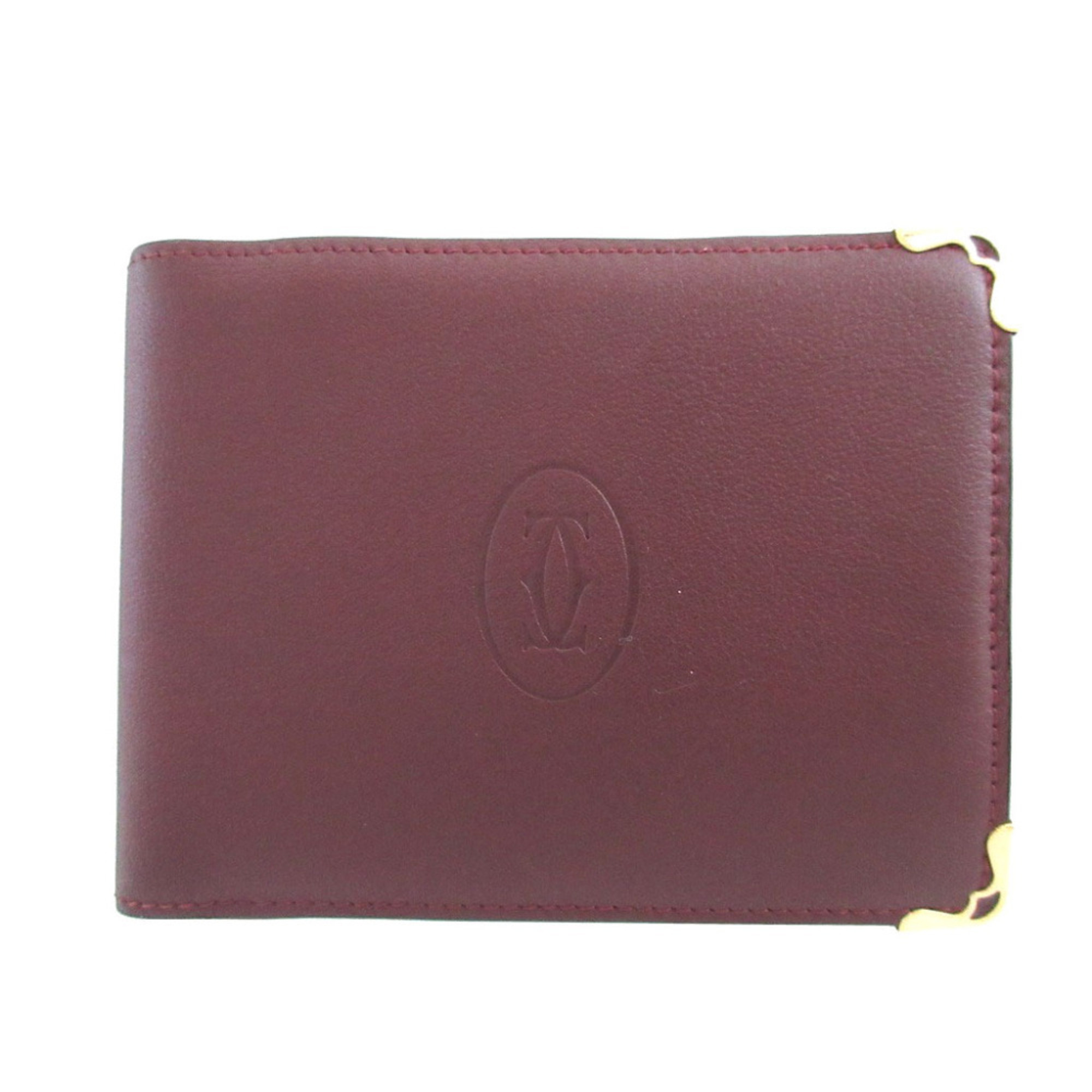 Cartier Must Line Leather Bordeaux Bi-fold Wallet 0919Cartier