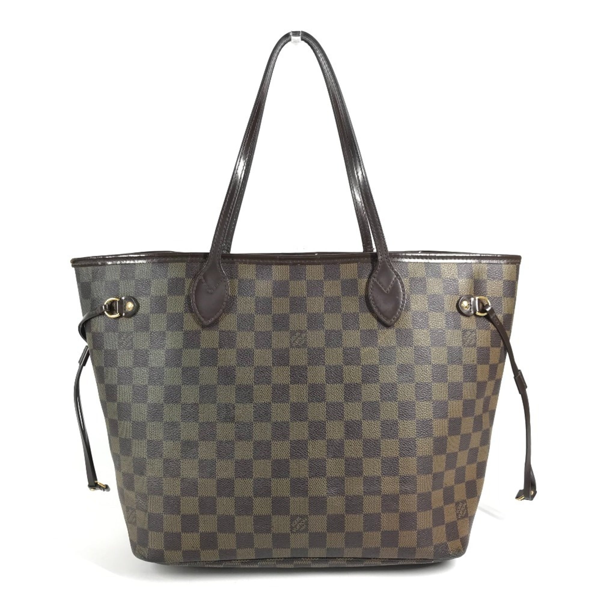 LOUIS VUITTON N51105 Damier Neverfull MM Bag, Handbag, Shoulder Tote Canvas, Men's, Women's, Ebene Brown