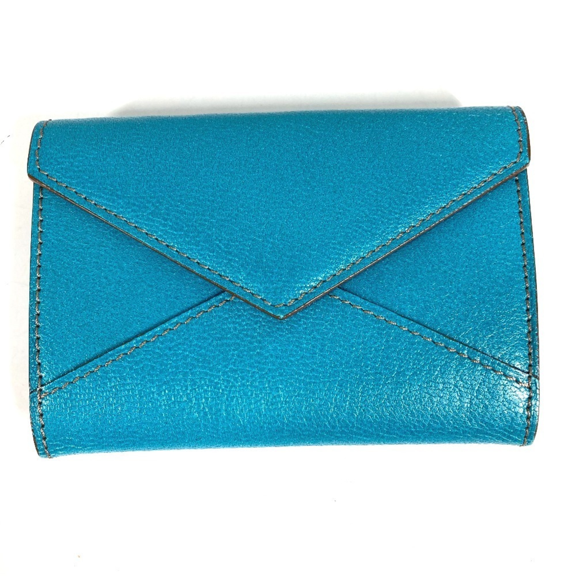 CARTIER Cartier Logo Wallet Coin Purse Business Card Holder Pass Case Holder/Card Leather Men's Women's Blue