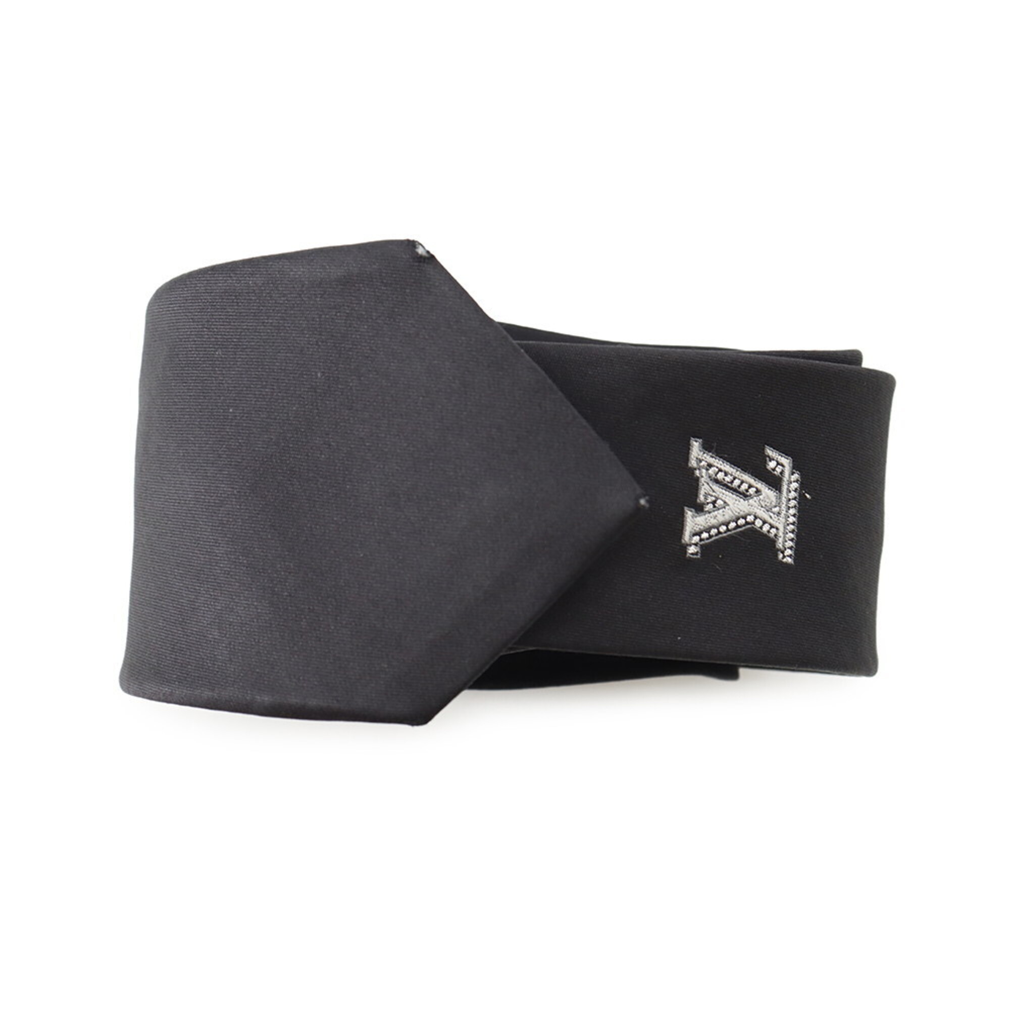 Louis Vuitton Tie LV Embroidered Silk M76630 LOUIS VUITTON Men's Black